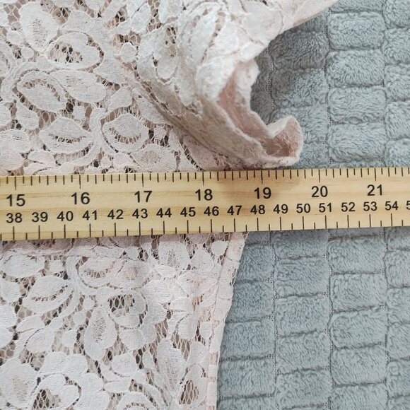 Blush Pink Sheer Lace Floral Short Sleeve Shirt-Old Navy-M - Picture 7 of 8